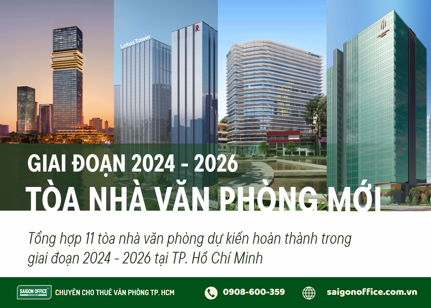 11 tòa nhà văn phòng mới giai đoạn 2024 - 2026