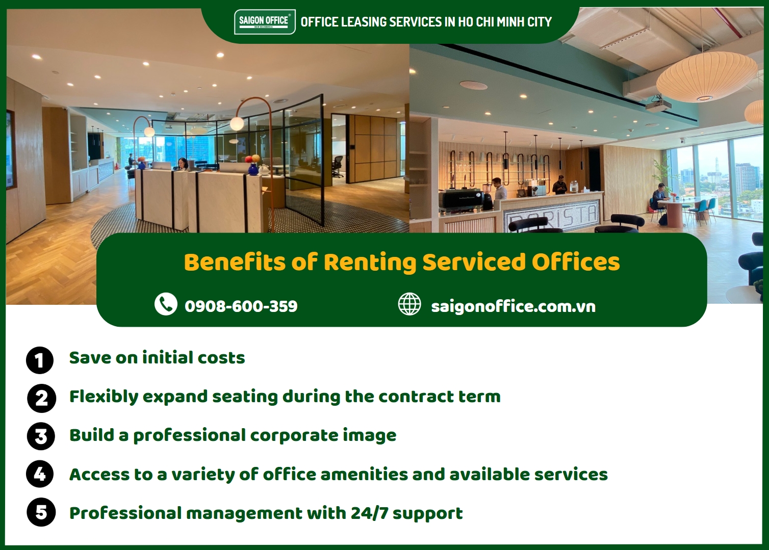 6 benefits when renting a full-service office