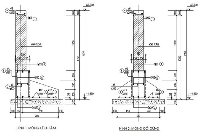 Bản vẽ kết cấu thép móng băng