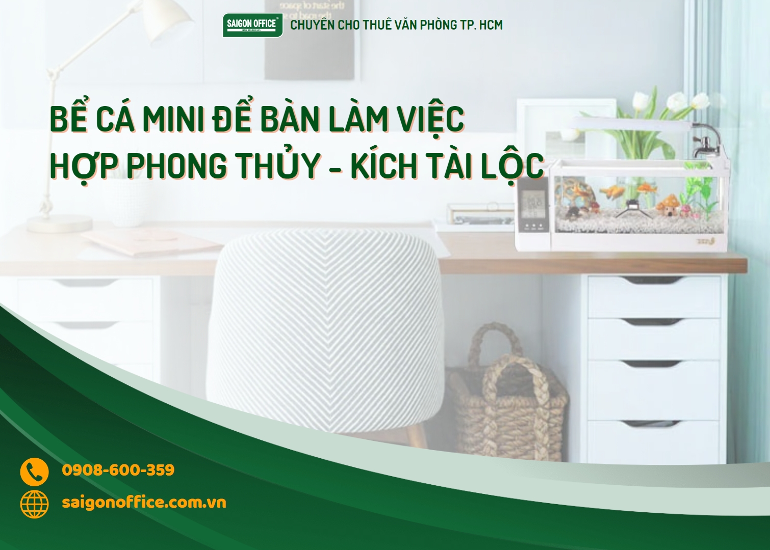 Bể cá phong thủy bàn làm việc