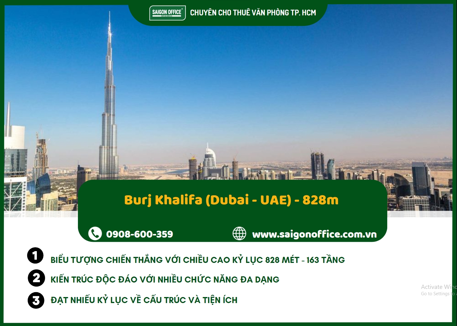 Burj Khalifa (Dubai - UAE) - 828m