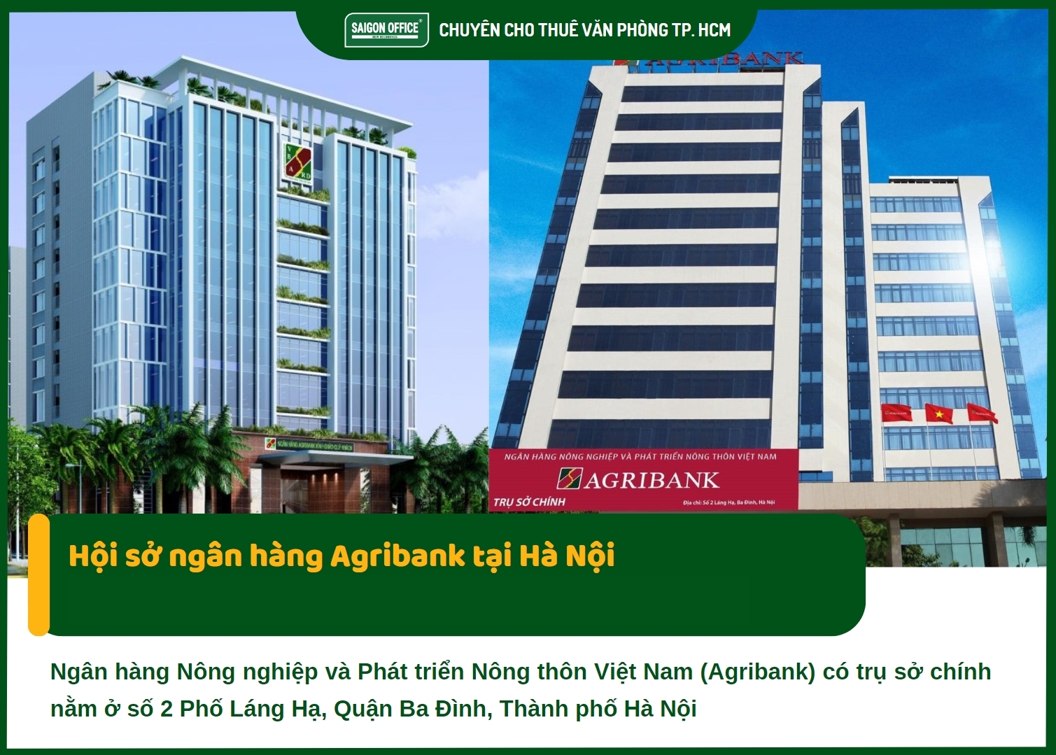 Hội sở ngân hàng Agribank ở đâu