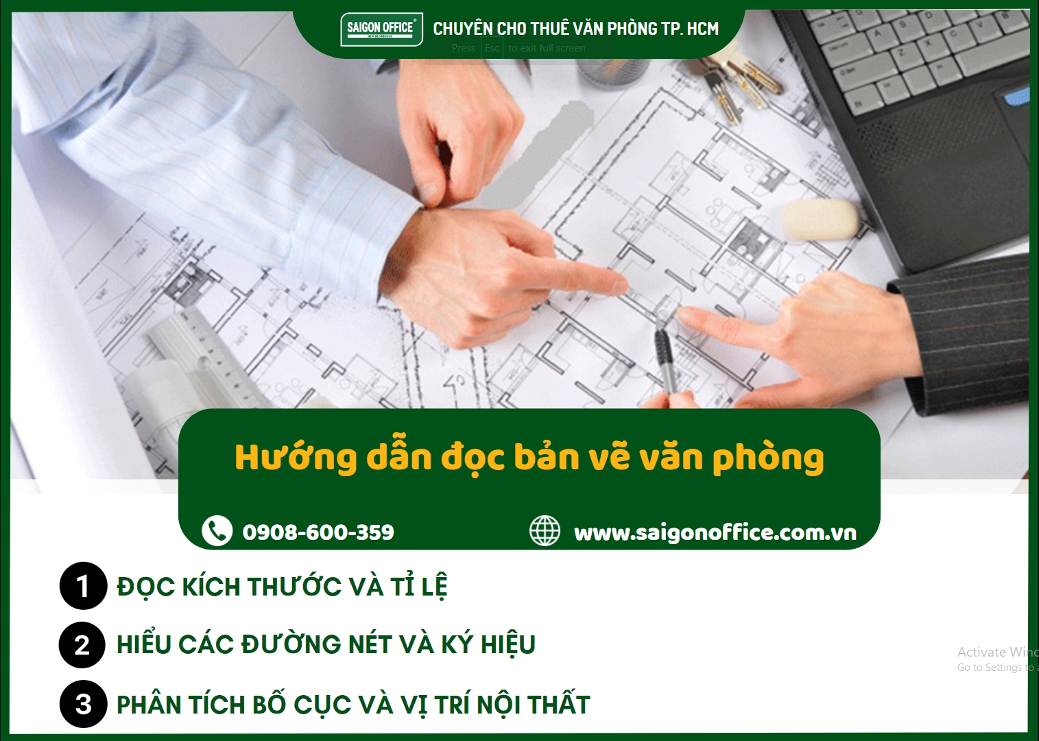 Hướng dẫn đọc bản vẽ văn phòng