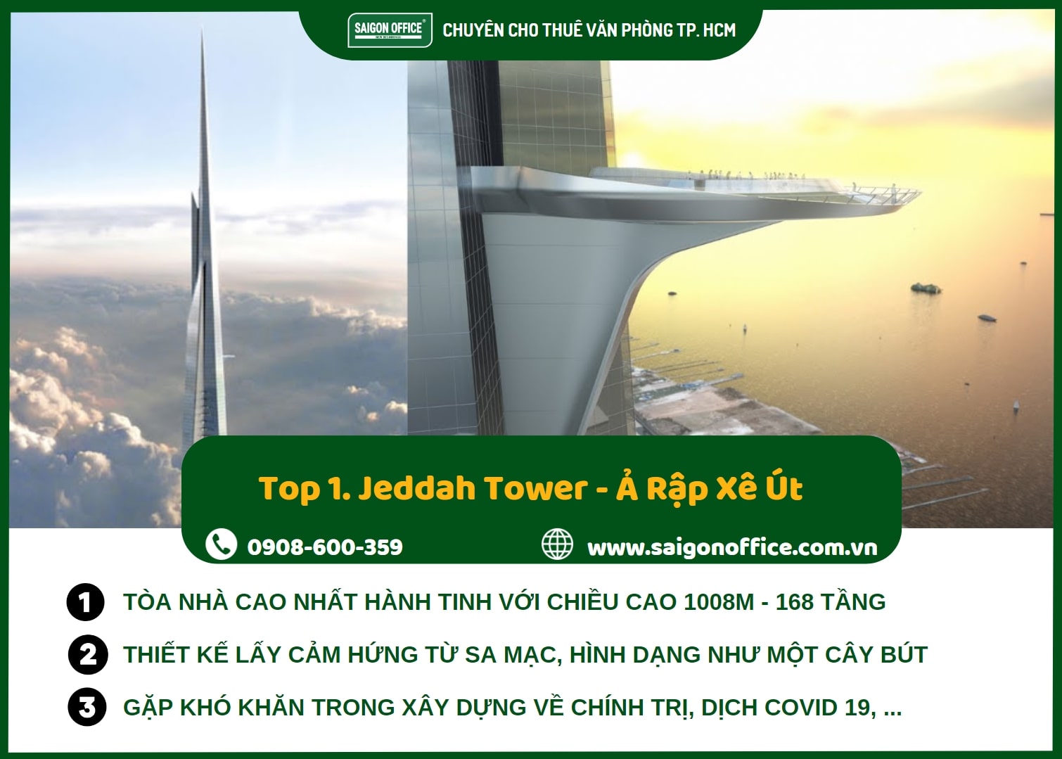 Jeddah Tower tòa nhà cao nhất thế giới trong tương lai