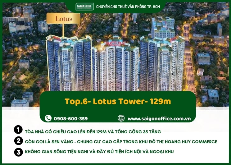 Lotus Tower là top 6 tòa nhà cao nhất hải phòng