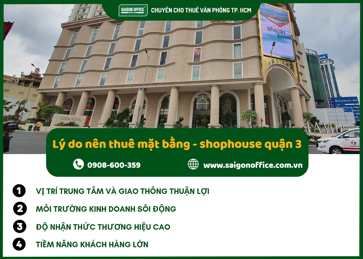 lý do nên thuê mặt bằng kinh doanh shophouse quận 3