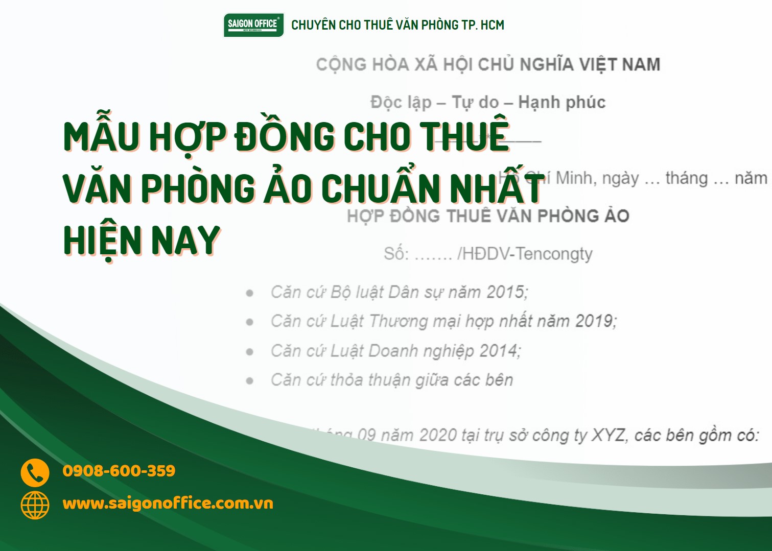 Mẫu hợp đồng cho thuê văn phòng ảo