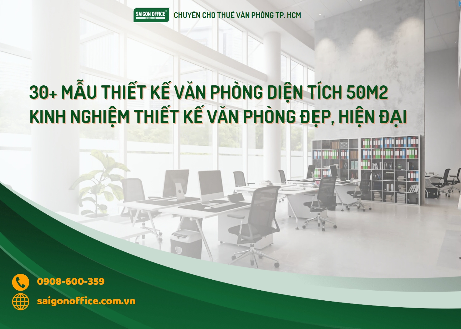 Mẫu thiết kế văn phòng diện tích 50m2