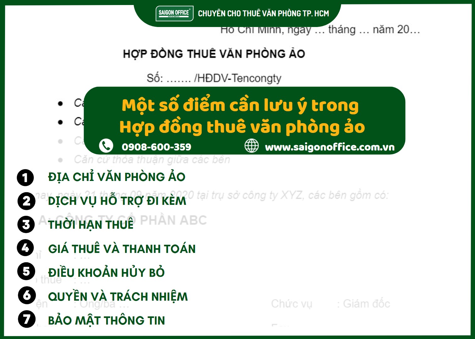 Một số lưu ý khi ký hợp đồng cho thuê văn phòng ảo