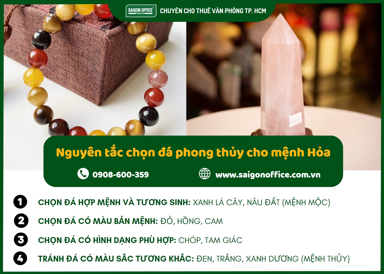  nguyên tắc chọn đá phong thủy cho người mệnh hỏa