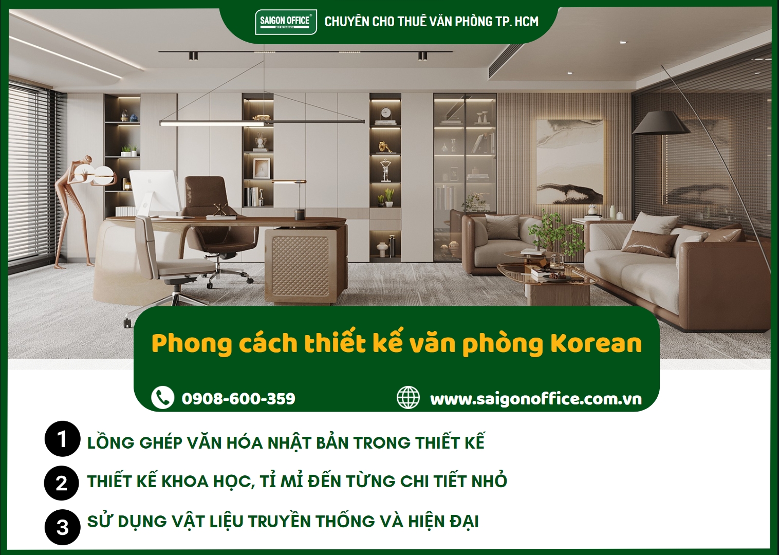 Phong cách thiết kế văn phòng Korean