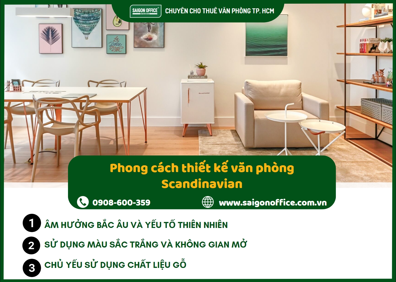 Phong cách thiết kế văn phòng Scandinavian