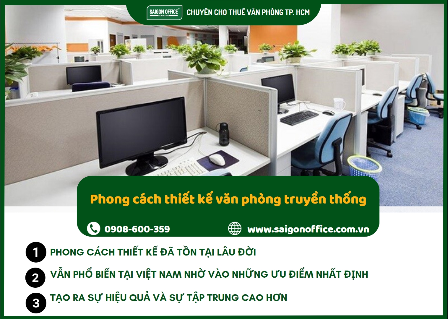 Phong cách thiết kế văn phòng truyền thống