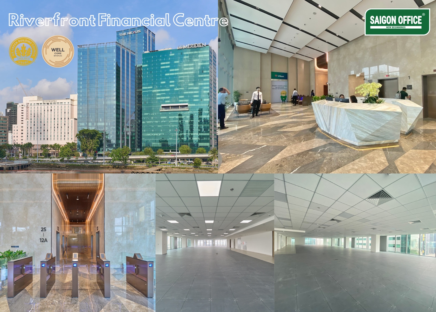 Riverfront Financial Centre có diện tích cho thuê từ 172 đến 1428m2