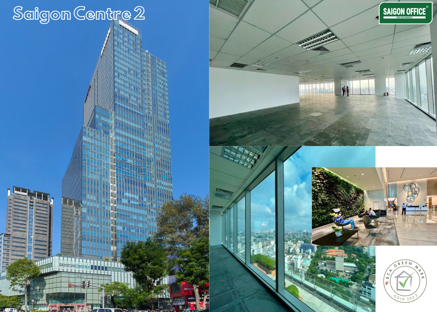 Saigon Centre 2 có diện tích linh hoạt từ 373 – 2.022m²/sàn