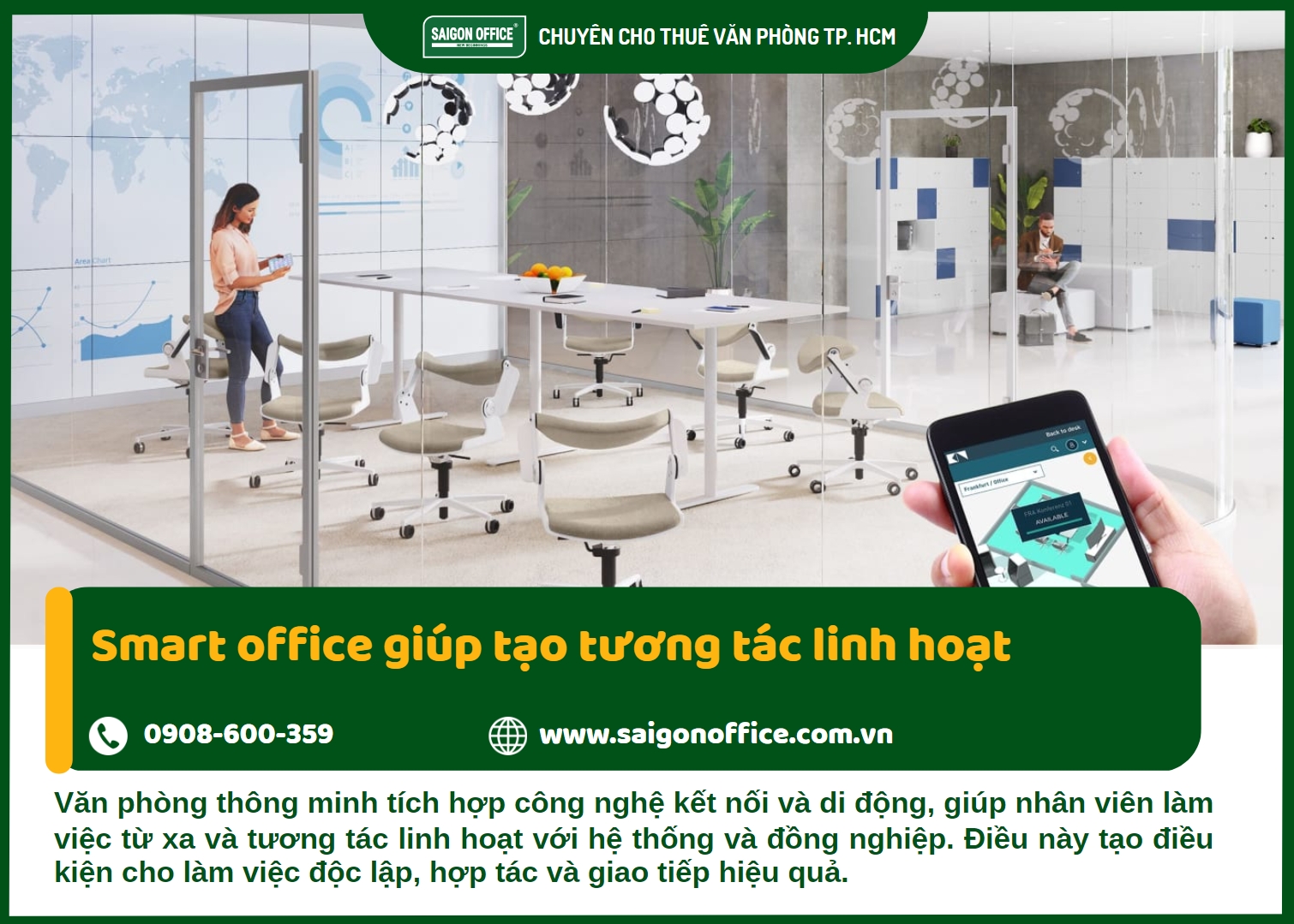 Smart office giúp tạo tương tác linh hoạt