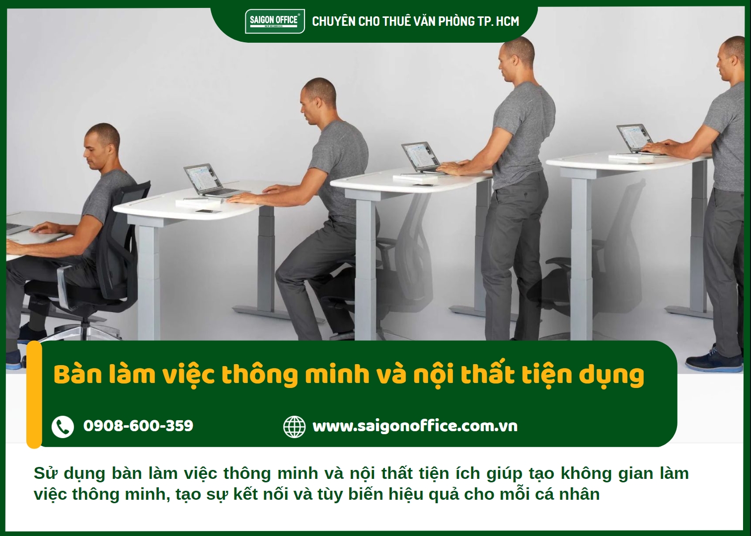 Sử dụng bàn làm việc và xây dựng không gian thông minh