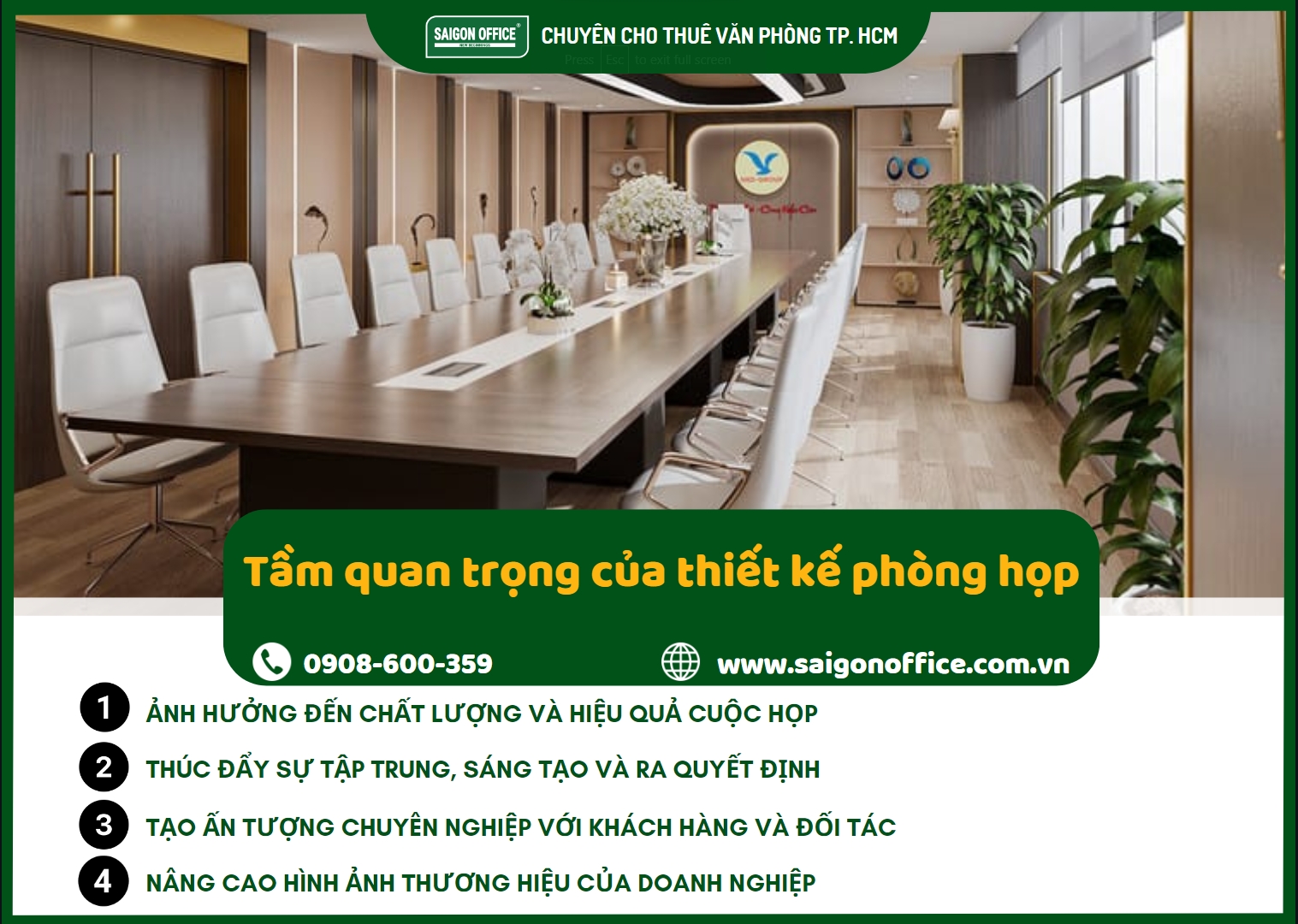 Tầm quan trọng của thiết kế phòng họp