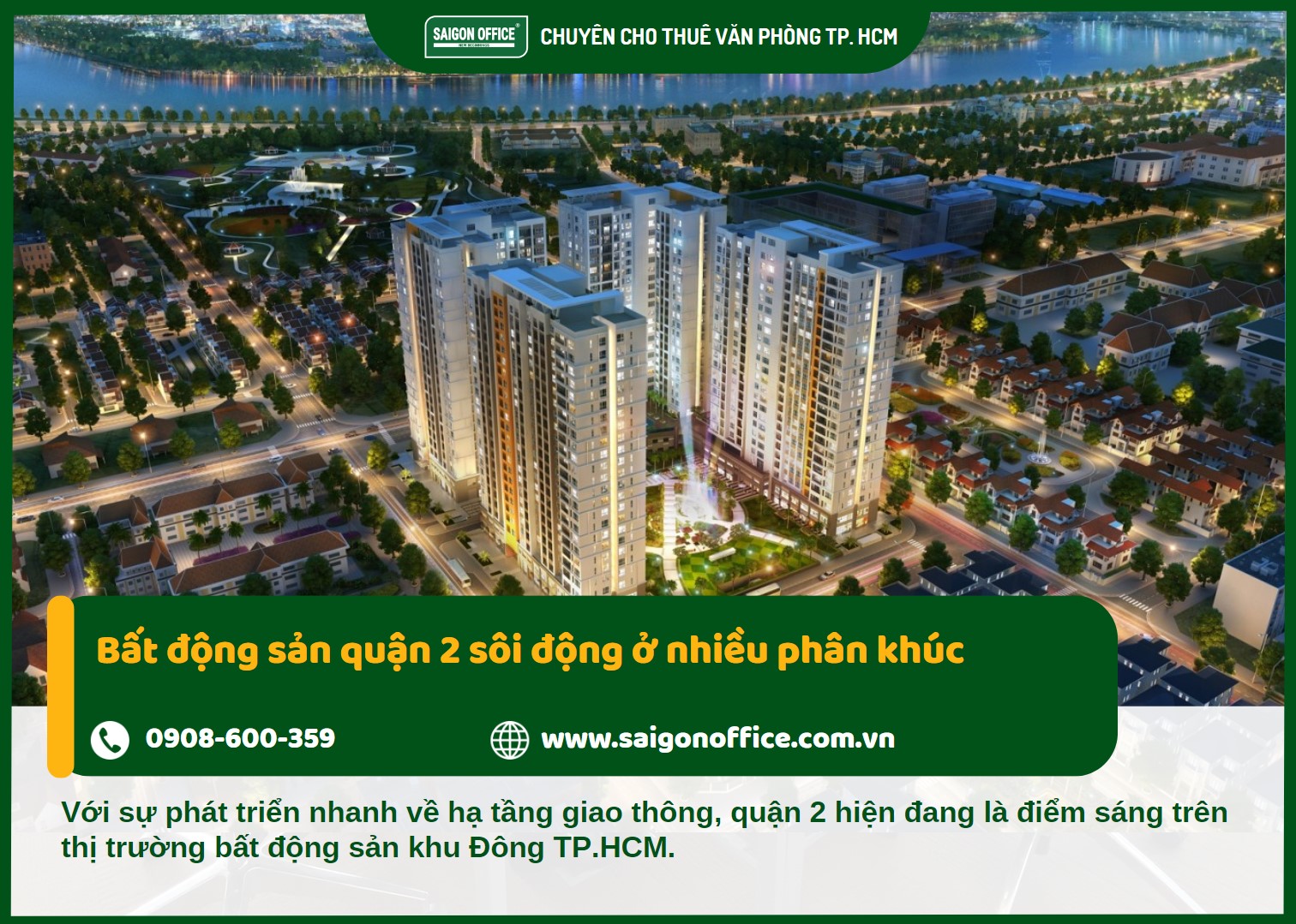 Thị trường bất động sản quận 2 ngày càng sôi động