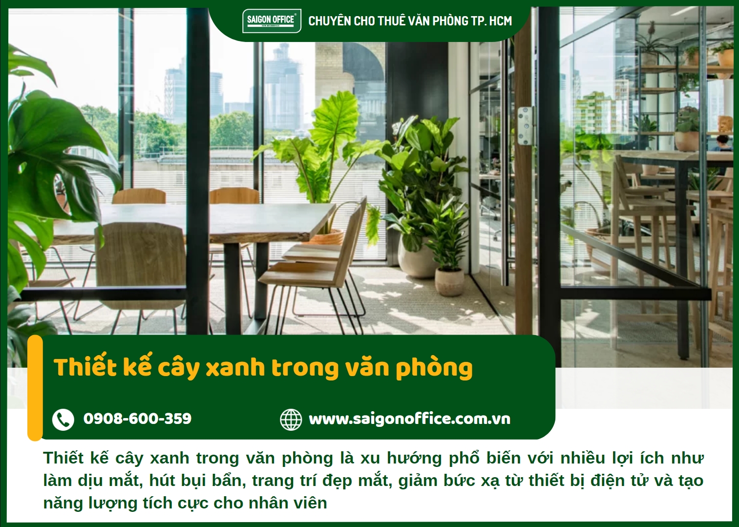 Thiết kế cây xanh trong văn phòng