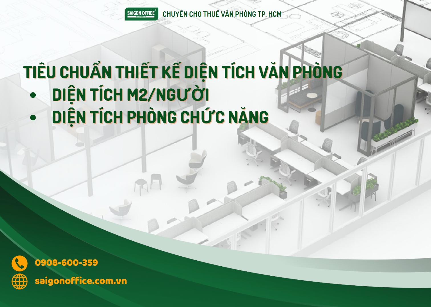 Tiêu chuẩn thiết kế diện tích văn phòng