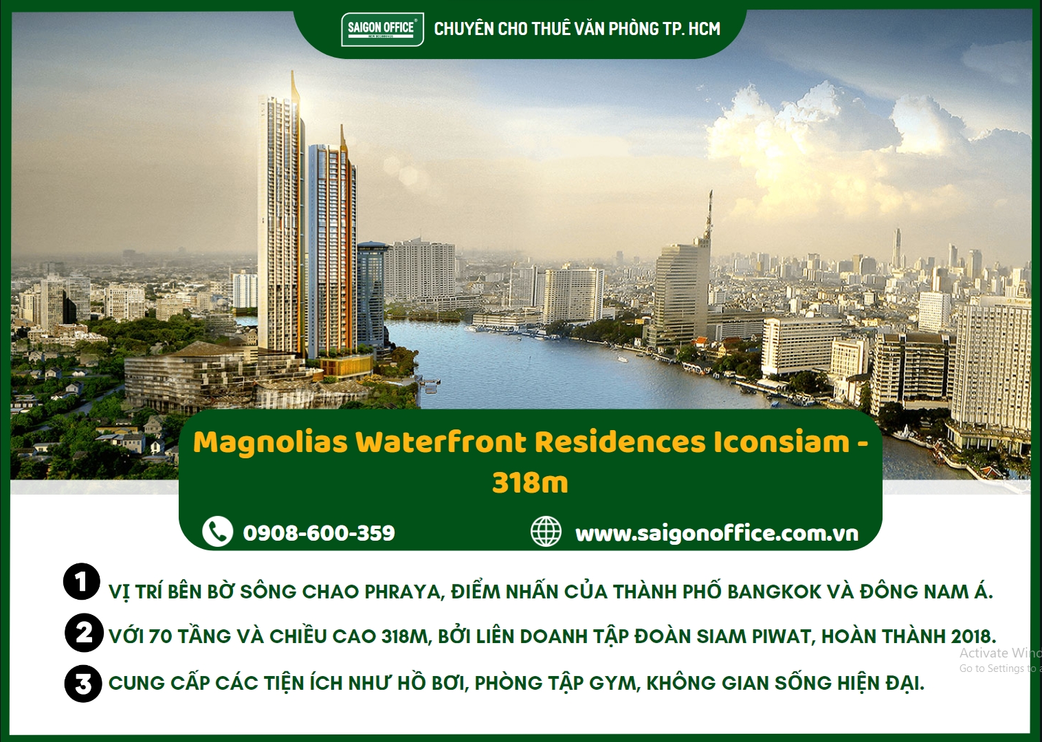 Tòa nhà cao nhất Thái Lan Magnolias Waterfront Residences Iconsiam