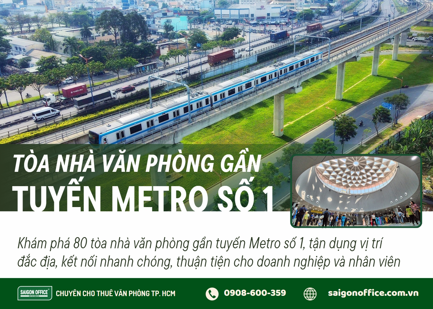 Tòa nhà gần tuyến metro số 1