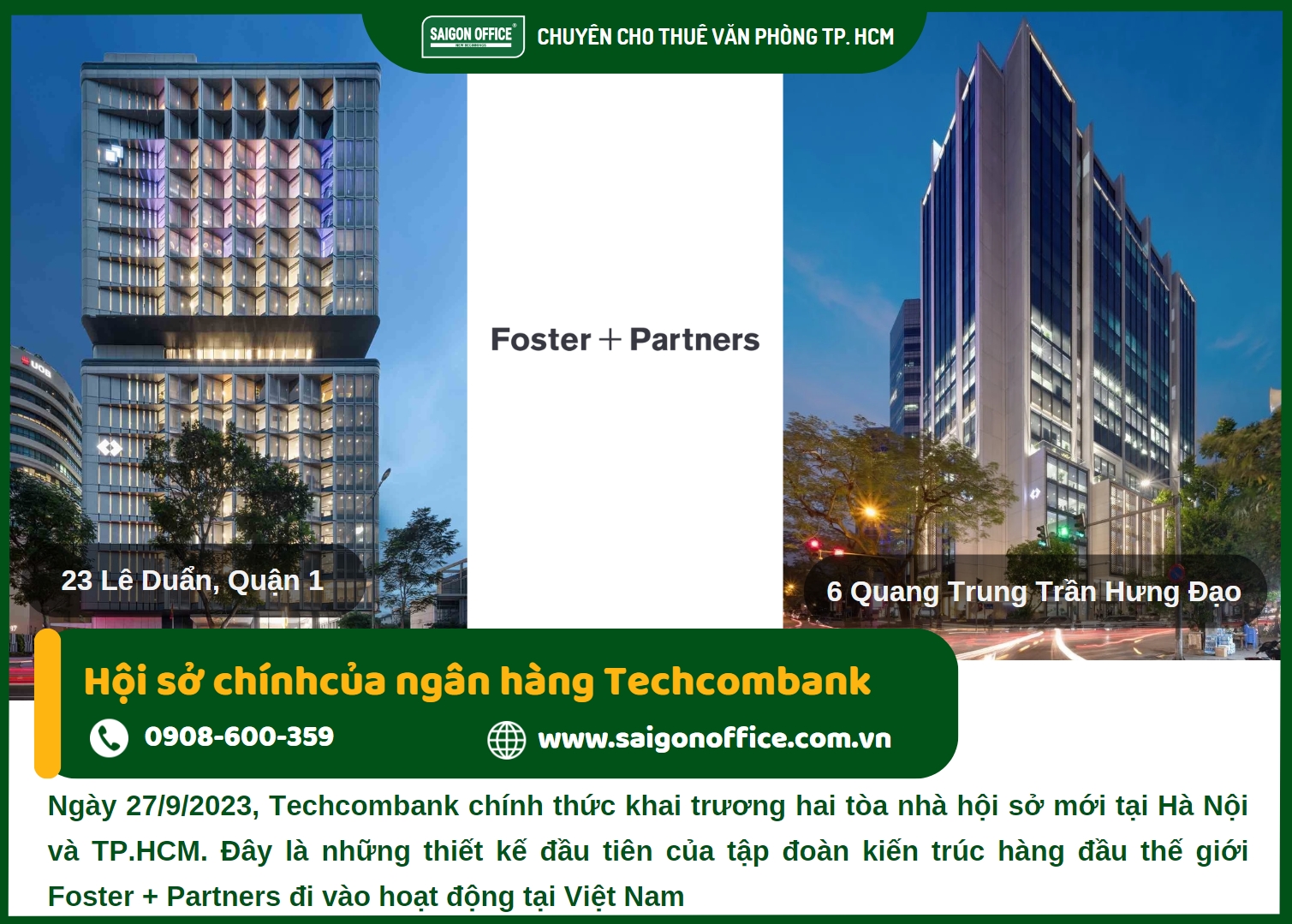 Trụ sở chính Techcombank đặt ở đâu