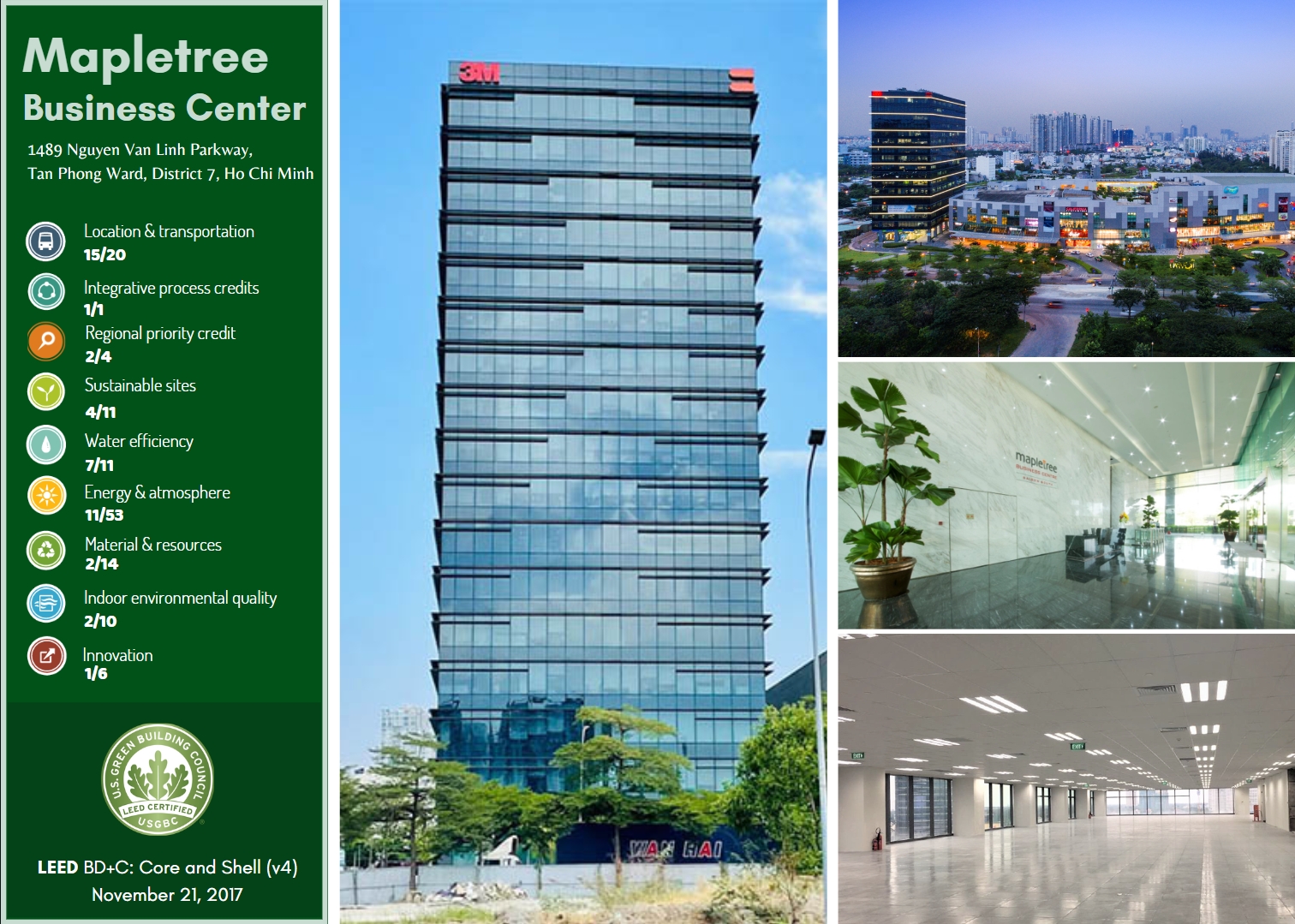 Mapletree Business Centre quận 7 đạt chứng nhận LEED
