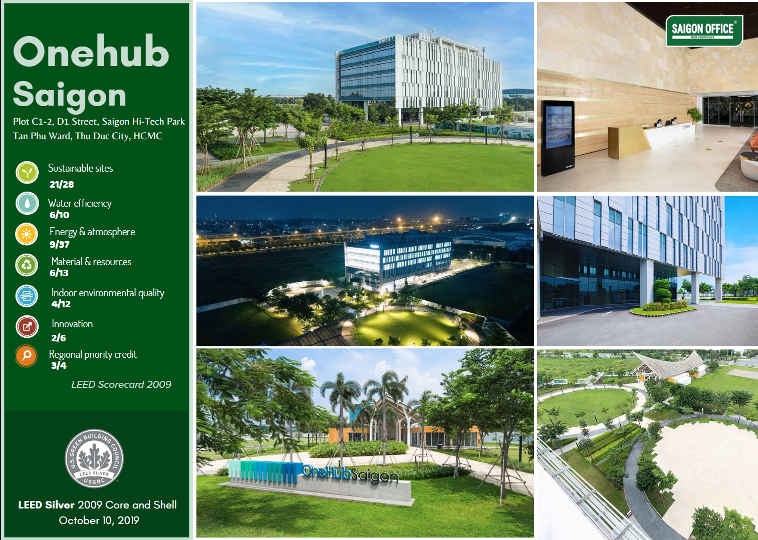 Onehub Saigon đạt LEED Silver nhờ vào thiết kế bền vững và thân thiện môi trường