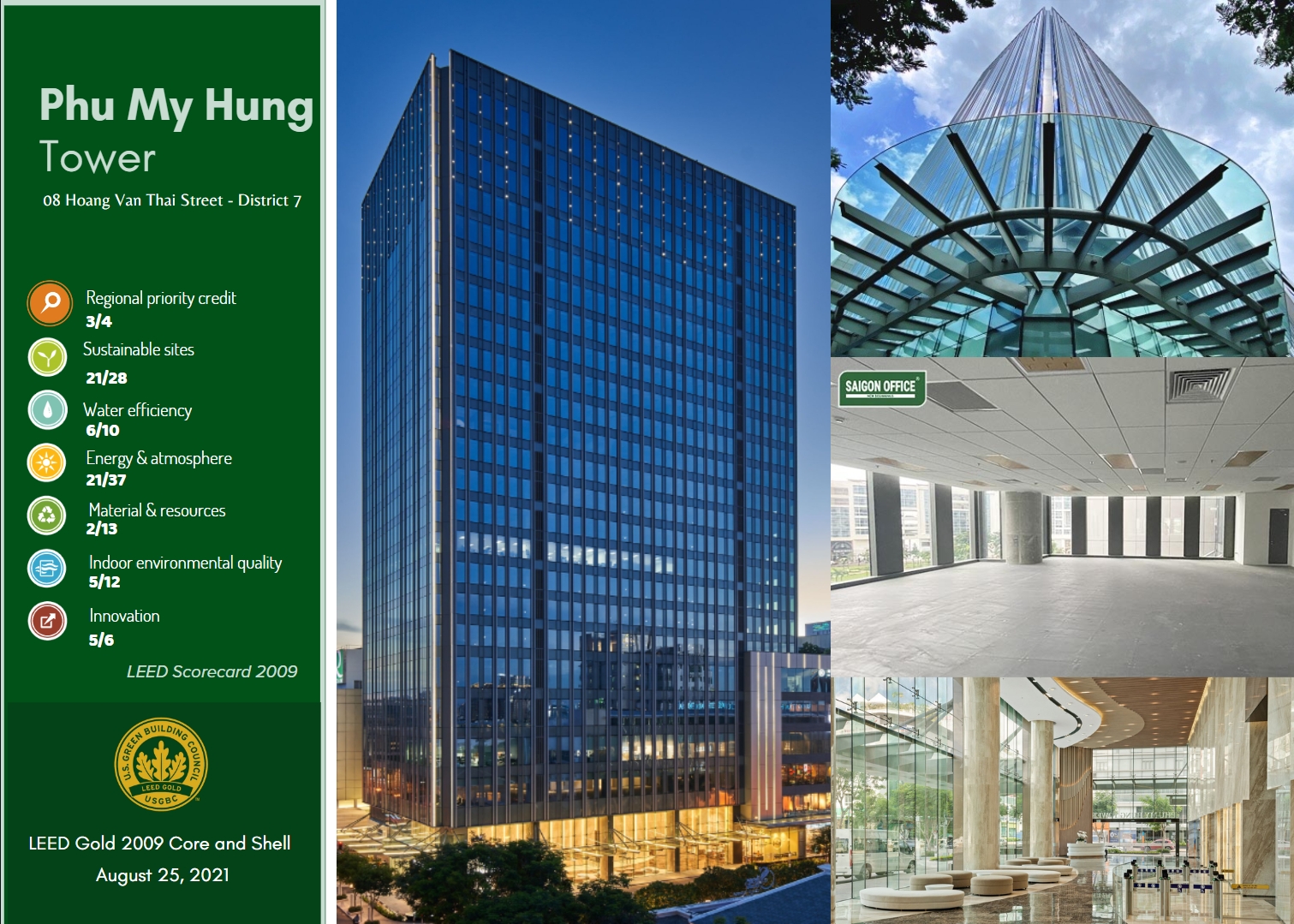 Phú Mỹ Hưng Tower đạt chứng nhận LEED Gold Core and Shell tiêu chuẩn 2009