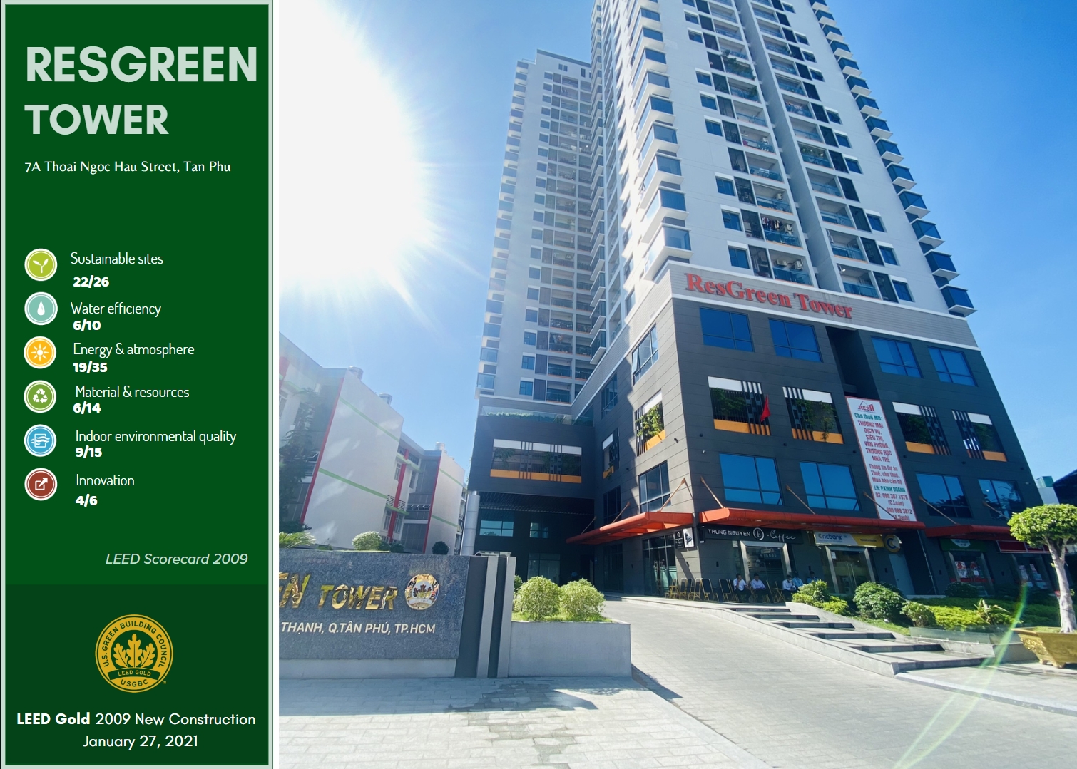 Res Green Tower đạt LEED Gold New Construction