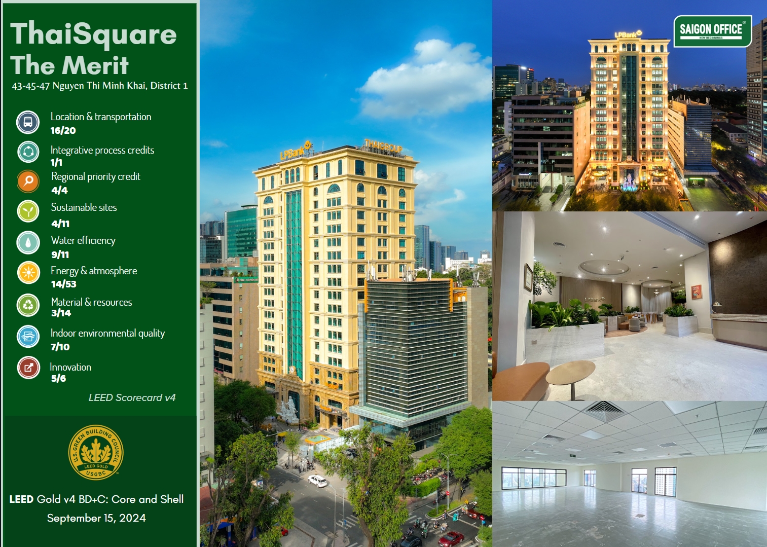 ThaiSquare The Merit đạt chứng nhận LEED Gold cho hạng mục thiết kế và thi công